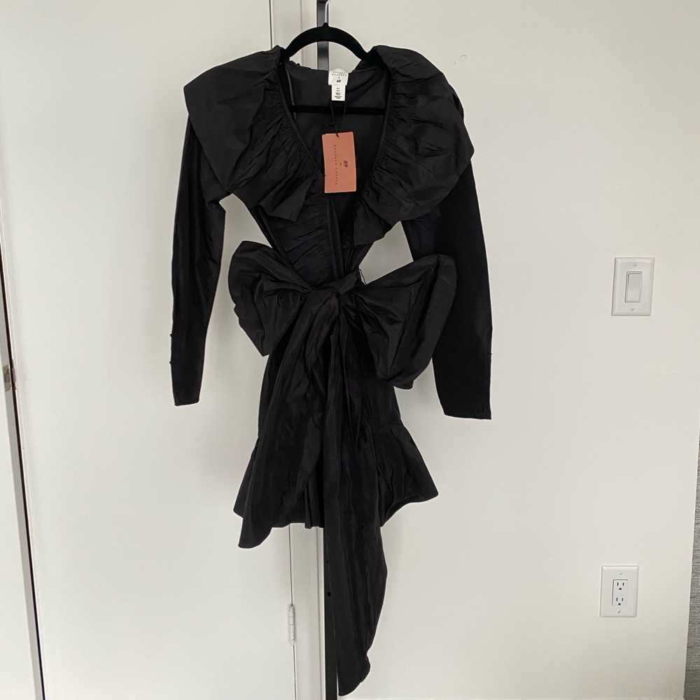 SANDRA MANSOUR x HM - ruffle mini dress black